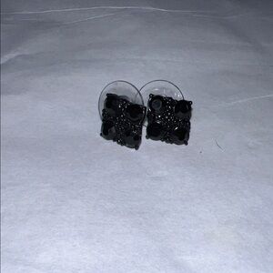 Vera Wang Black Square Earrings